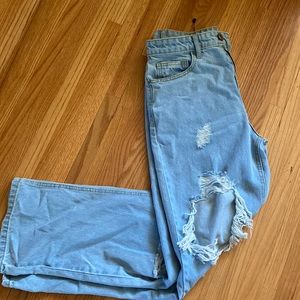 Petite 90’s straight leg ripped jeans